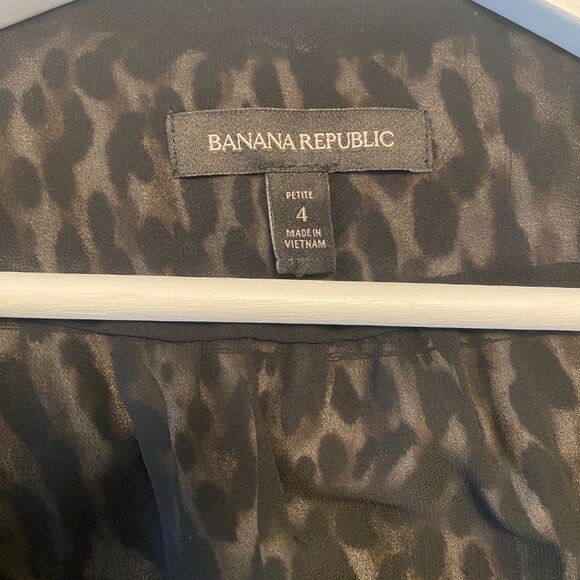 BANANA REPUBLIC leopard-print, button-down maxi dress with belt - Picture 3 of 6